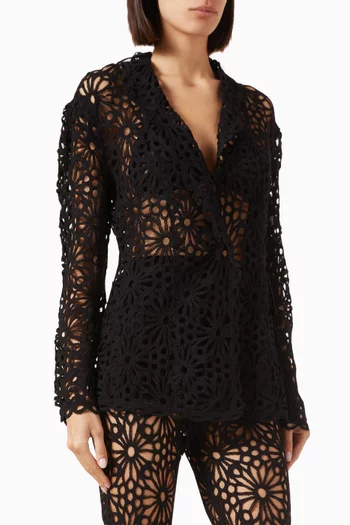 Classic Crochet Jacket in Cotton