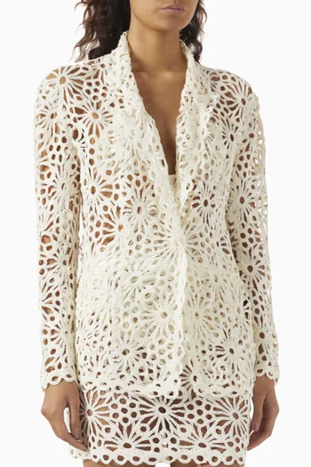 Classic Crochet Jacket in Cotton
