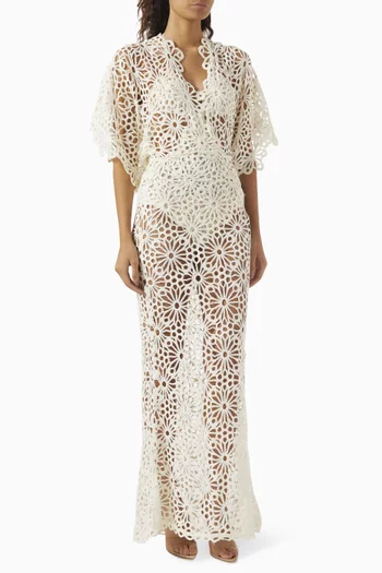 Obie Crochet Gown in Cotton