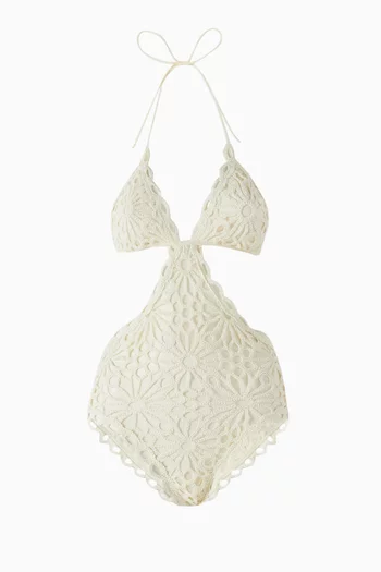 Cut-out String Mio One-piece Swimsuit in Crochet