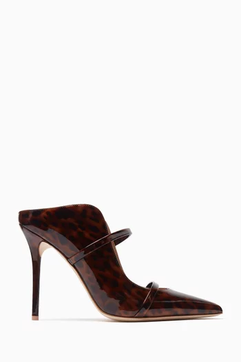 Maureen 100 Leopard-print Mules in Patent Leather