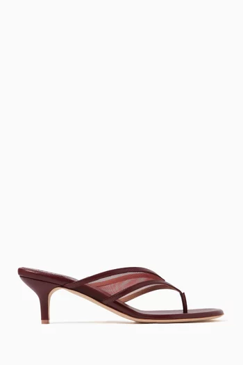 Koko 45 Thong Mules in Mesh & Leather