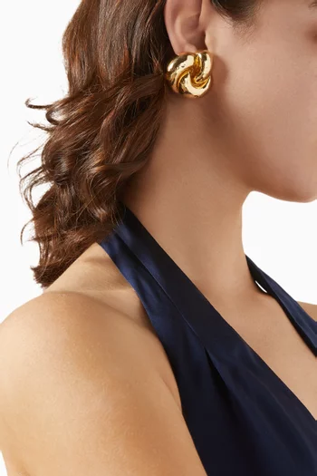 Solar Clip Earrings in Gold-plated Brass