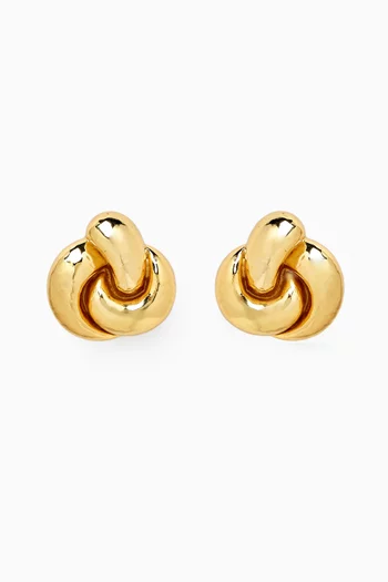 Solar Clip Earrings in Gold-plated Brass
