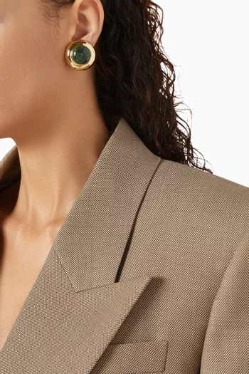 x Ounass Briller Clip-on Earrings in Gold-plated Brass