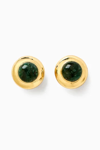 x Ounass Briller Clip-on Earrings in Gold-plated Brass