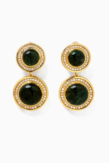 Solaris Clip Earrings in in Gold-plated Brass