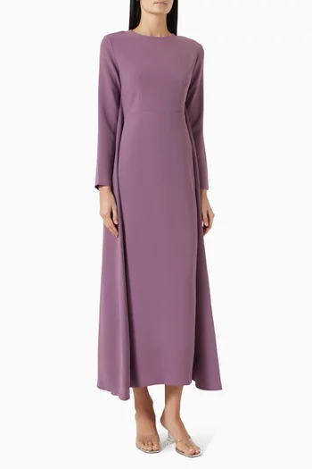 فستان بكاب ولونين كريب