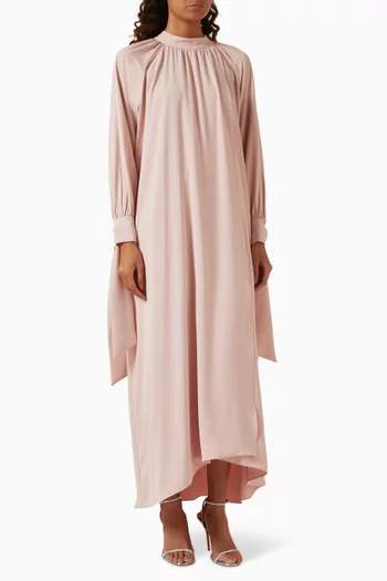 Envelope-cut Dress in Satin