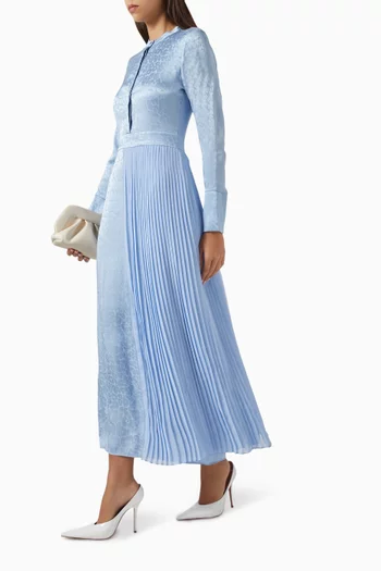Pleated-detail Dress in Chiffon