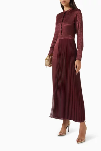 Pleated-detail Dress in Chiffon