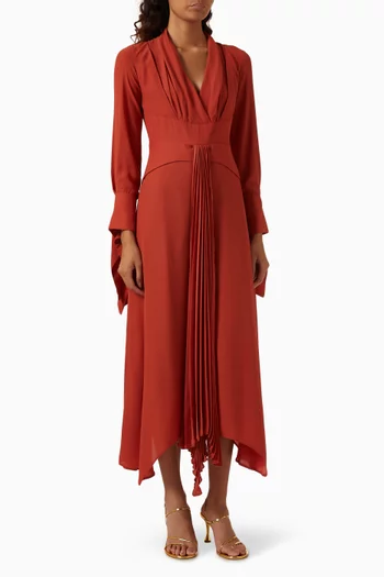 Geometric-print Dress in Satin