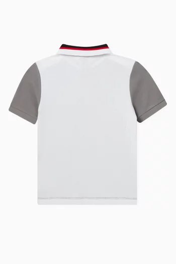 Colour-block Polo Shirt in Cotton