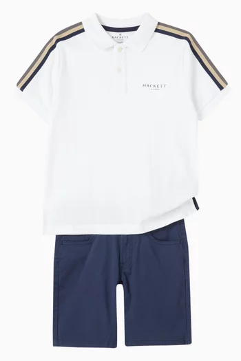 Logo Tape Polo Shirt in Cotton