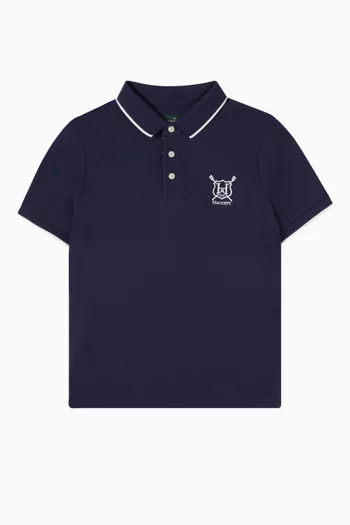 Embroidered Heritage Polo T-shirt in Cotton