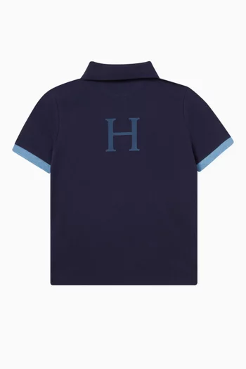 Colour-block Polo Shirt in Cotton