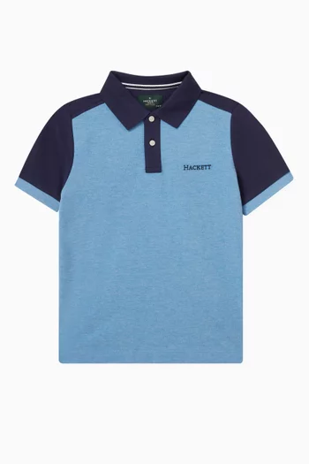 Colour-block Polo Shirt in Cotton