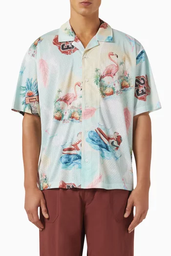 Essentials Camp Collar Shirt in Mesh