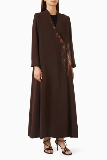 عباية مطرزة كريب