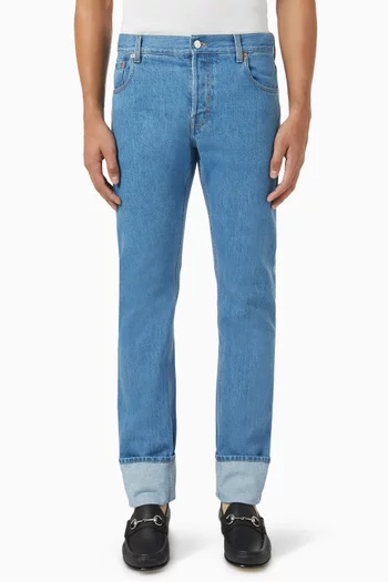 Tapered-leg Jeans in Denim