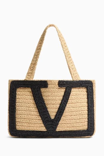 Medium Viva Superstar Shopping Bag in Raffia