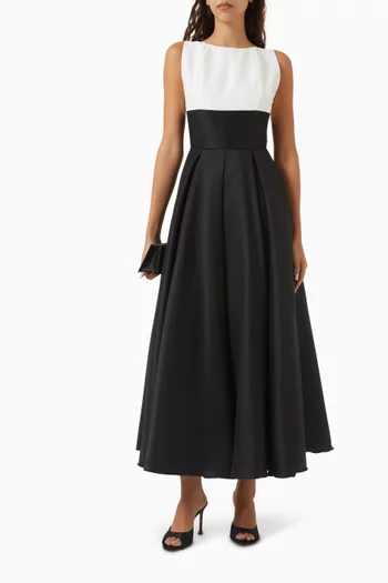 Two-tone Dress in Satin