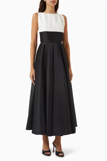 Two-tone Dress in Satin