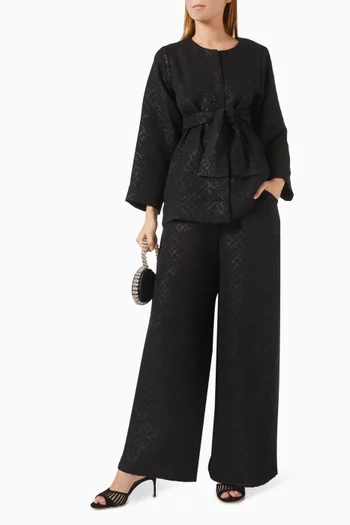 Belted 2-piece Set in Jacquard-blend