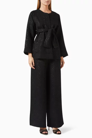 Belted 2-piece Set in Jacquard-blend