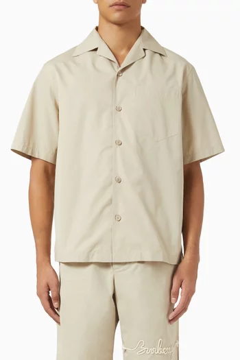 Knot Logo Relaxed Shirt in Cotton Poplin
