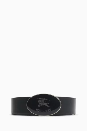 Oval Knight Reversible Belt in Leather
