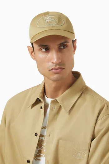 Knight Stamp Baseball Cap in Cotton Gabardine