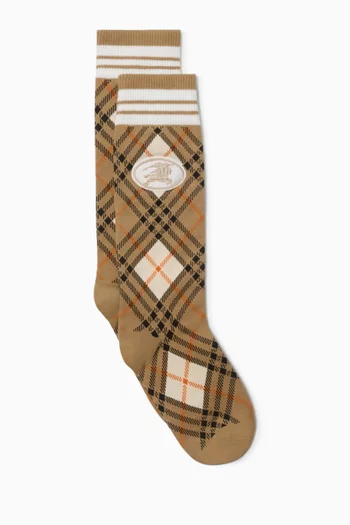 Check Socks in Cotton-blend