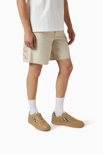 Terrace Check Sneakers in Leather