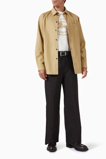 تي شيرت مزين بشعار الفروسية قطن