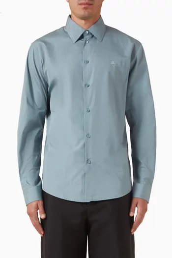 Slim Fit Shirt in Cotton Poplin