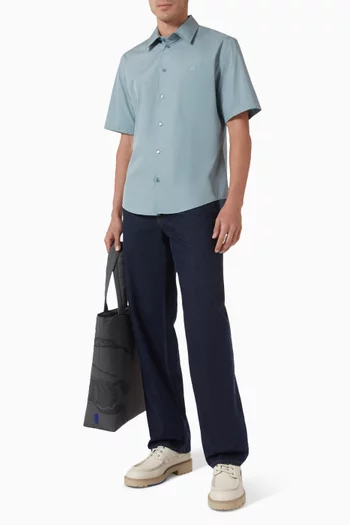 Logo Slim-fit Shirt in Cotton Poplin