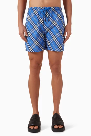 شورت سباحة بنقشة مربعات نايلون