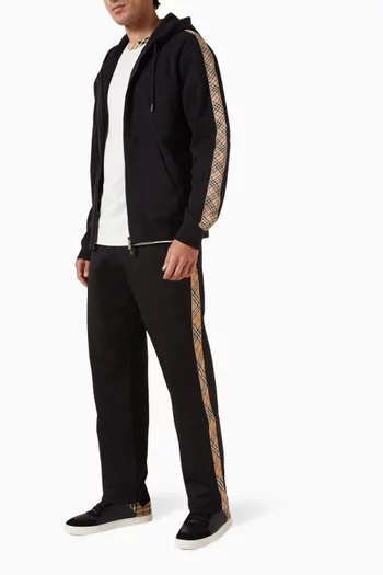 Check Trim Track Pants in Cotton-blend