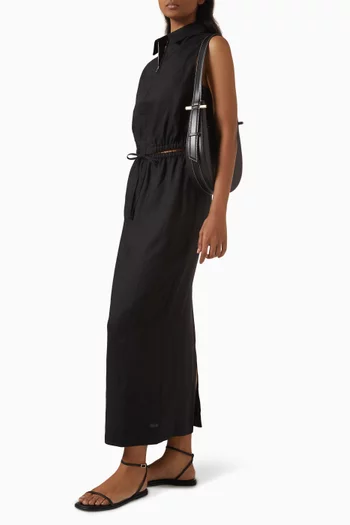 تنورة متوسطة الطول برباط تضييق كتان