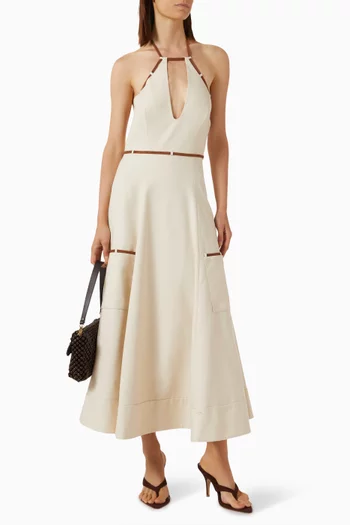 Arden Halterneck Dress in Twill