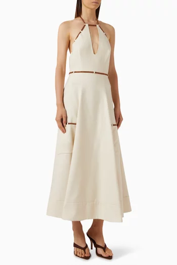 Arden Halterneck Dress in Twill