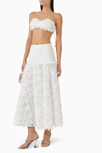 Risi Floral-appliqué Top in Cotton Blend