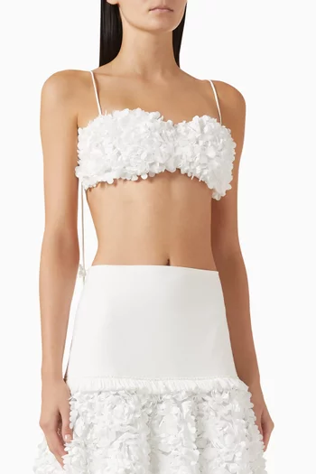 Risi Floral-appliqué Top in Cotton Blend
