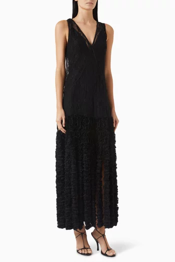Jeysa Fringe-hem Dress in Lace