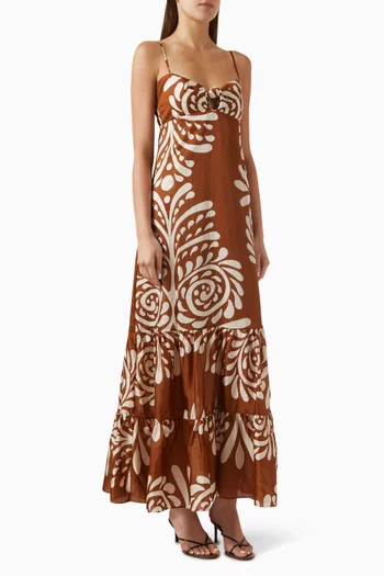 Julieta Printed Dress in Cotton Blend