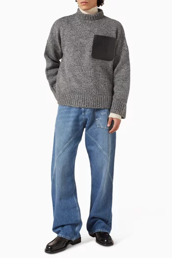 Patch Pocket Jumper in Wool Blend