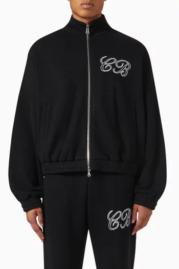 Track Jacket in Cotton Knit