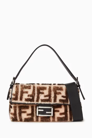 2020s Monogram Baguette Bag in Shearling