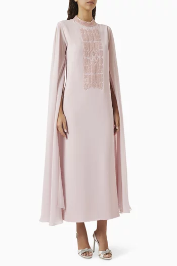 Embroidered Cape-sleeve Kaftan
